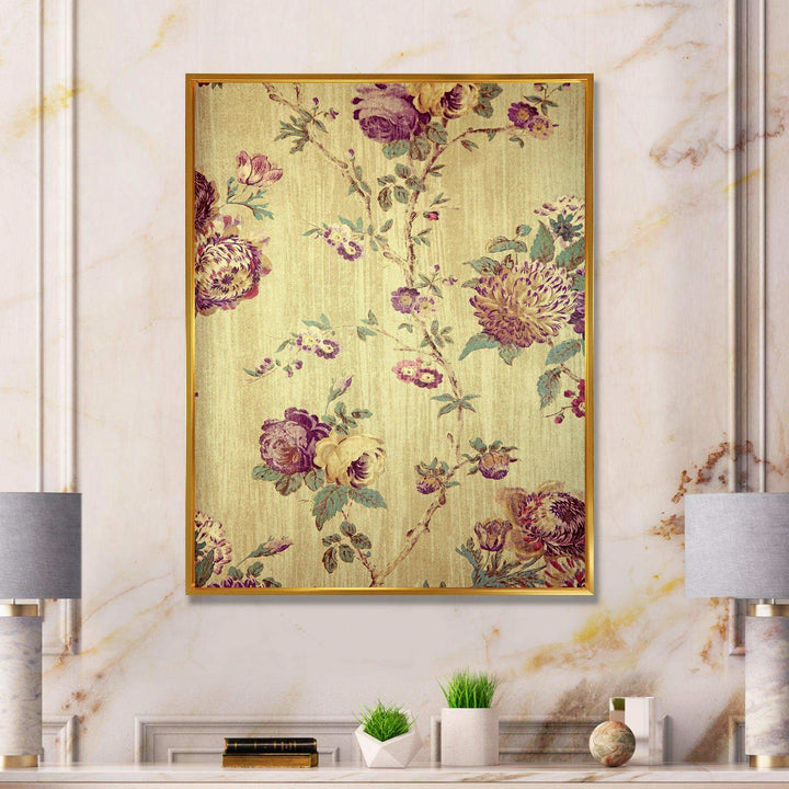 Vintage Purple Flowers - Eclectic Bedroom Wall Art