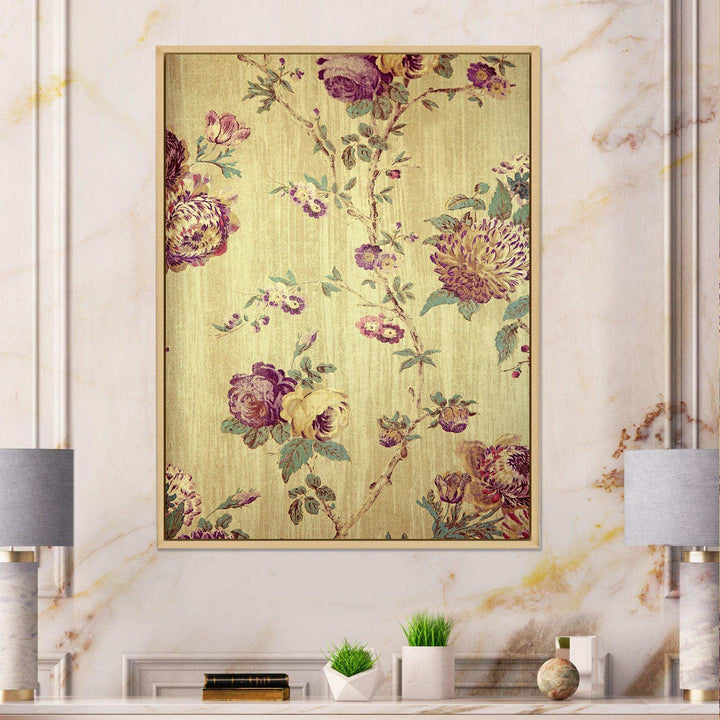 Vintage Purple Flowers - Eclectic Bedroom Wall Art