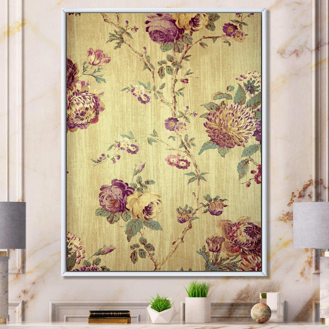 Vintage Purple Flowers - Eclectic Bedroom Wall Art