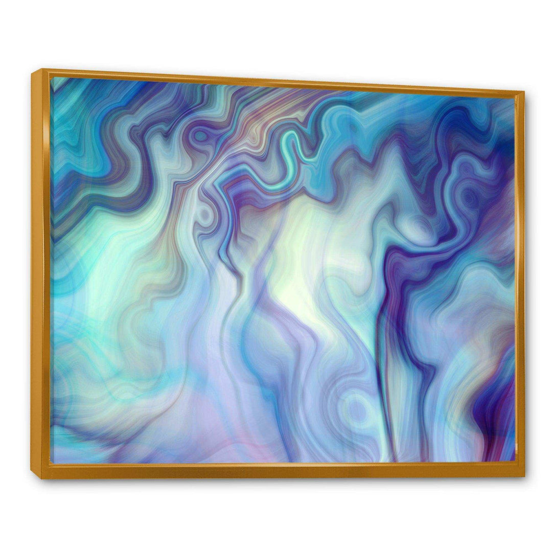 Marbled Colours in Shades of Turquoise and Purple - Modern Canvas Wall Art