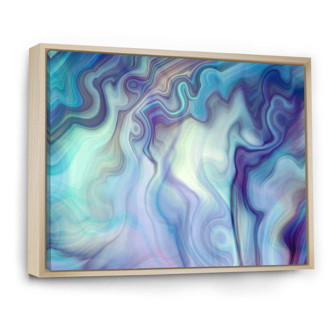 Marbled Colours in Shades of Turquoise and Purple - Modern Canvas Wall Art