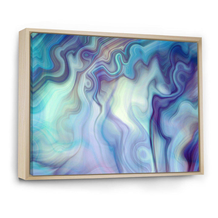 Marbled Colours in Shades of Turquoise and Purple - Modern Canvas Wall Art
