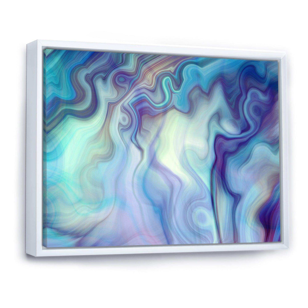 Marbled Colours in Shades of Turquoise and Purple - Modern Canvas Wall Art