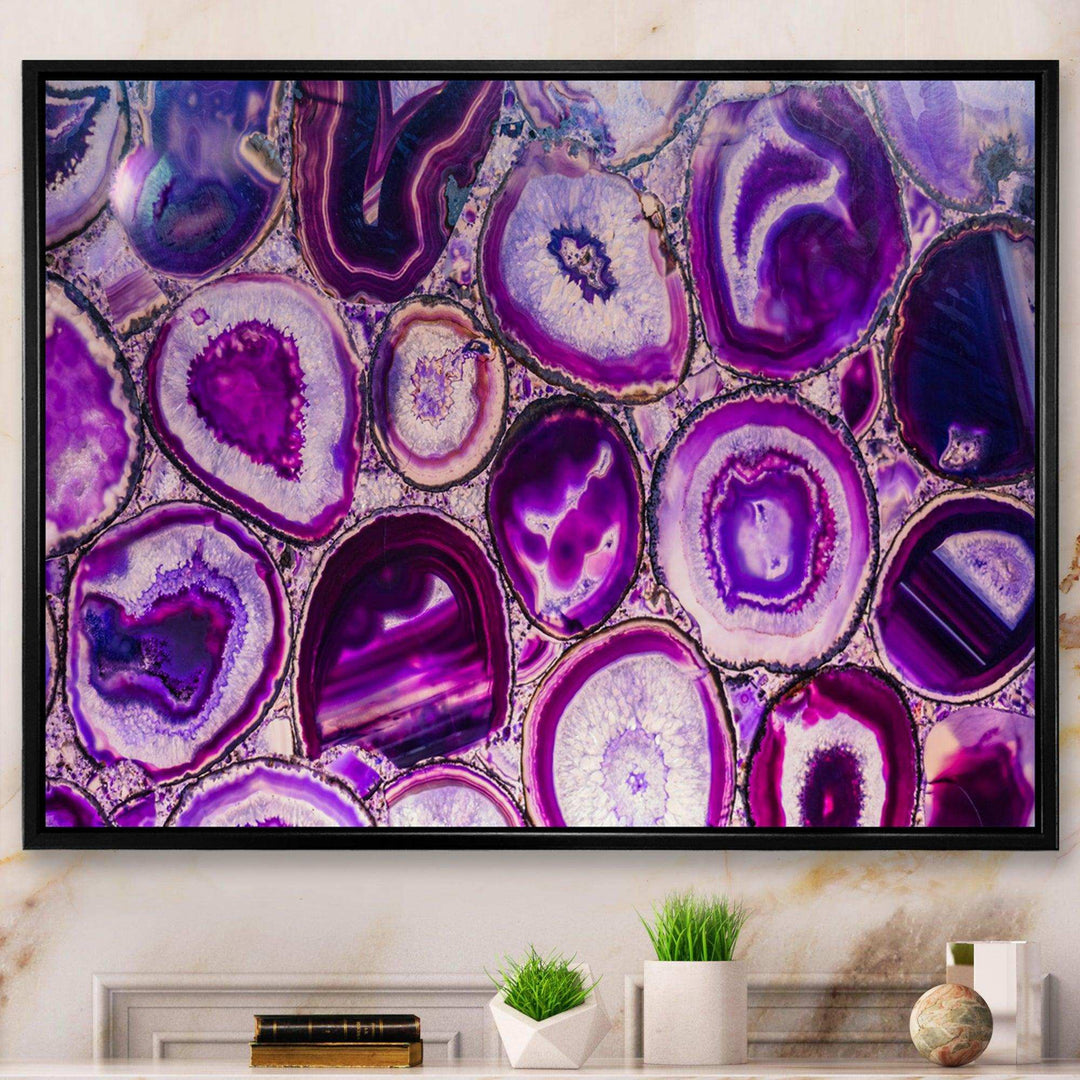 Violet Agate geode - Mid-Century Modern Wall Art Prints