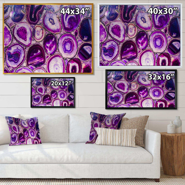 Violet Agate geode - Mid-Century Modern Wall Art Prints