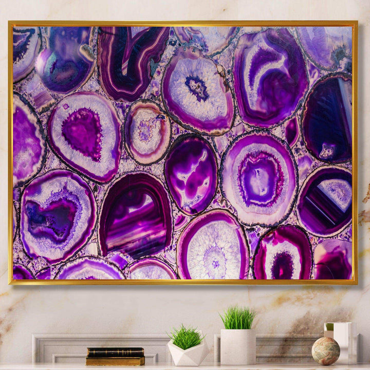 Violet Agate geode - Mid-Century Modern Wall Art Prints