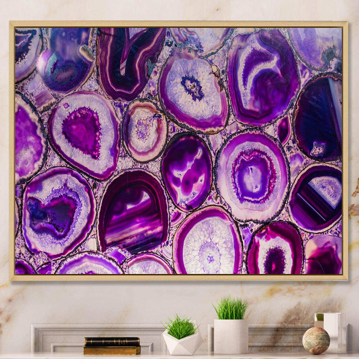 Violet Agate geode - Mid-Century Modern Wall Art Prints