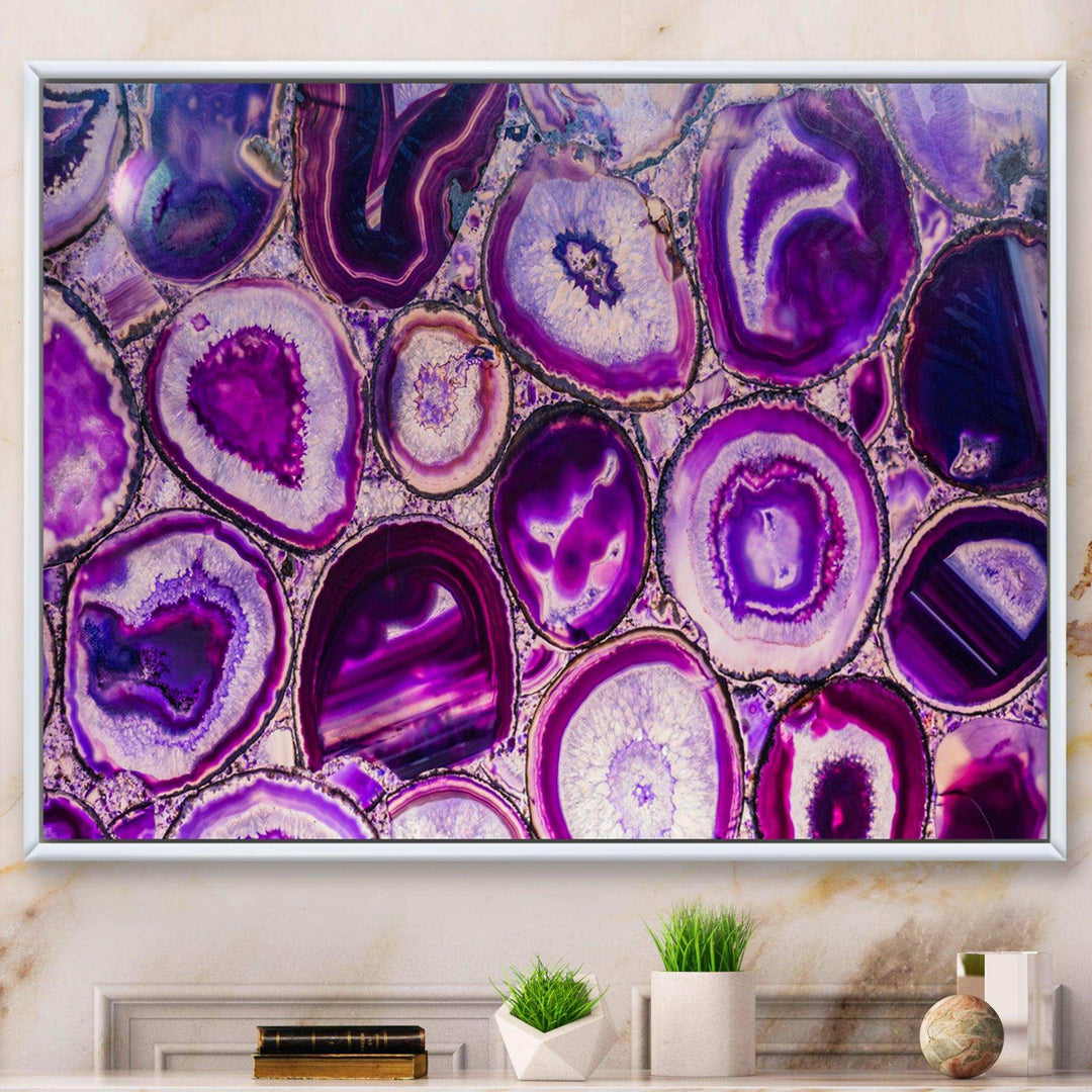 Violet Agate geode - Mid-Century Modern Wall Art Prints