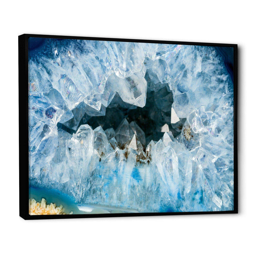 Geode Interior with Light Blue crystals - Mid-Century Modern Bedroom Wall Art