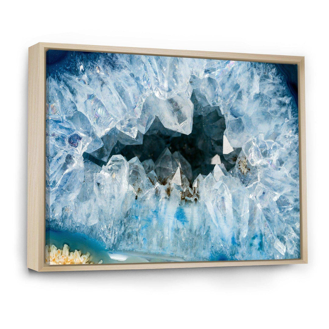 Geode Interior with Light Blue crystals - Mid-Century Modern Bedroom Wall Art