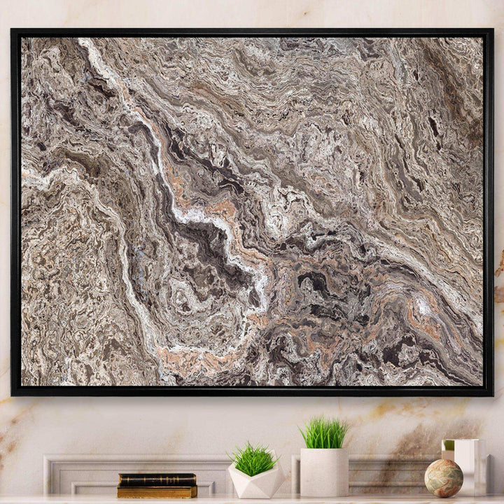Onyx Travertine Tile - Mid-Century Modern Canvas Wall Art