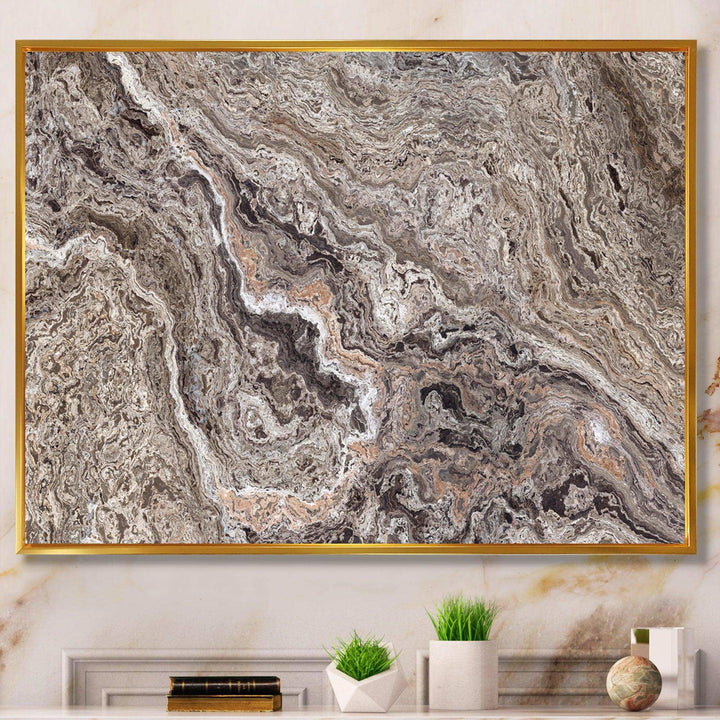 Onyx Travertine Tile - Mid-Century Modern Canvas Wall Art