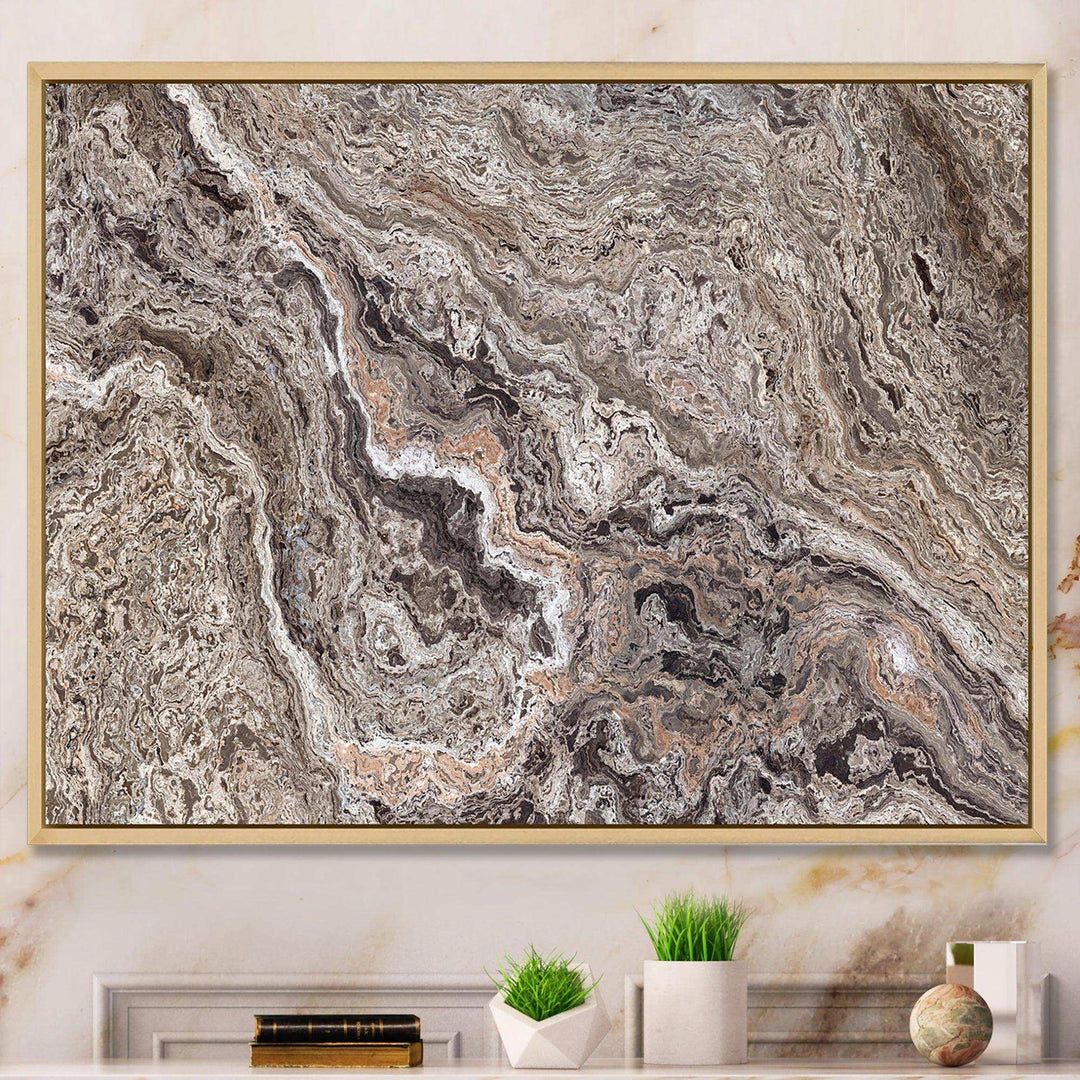 Onyx Travertine Tile - Mid-Century Modern Canvas Wall Art