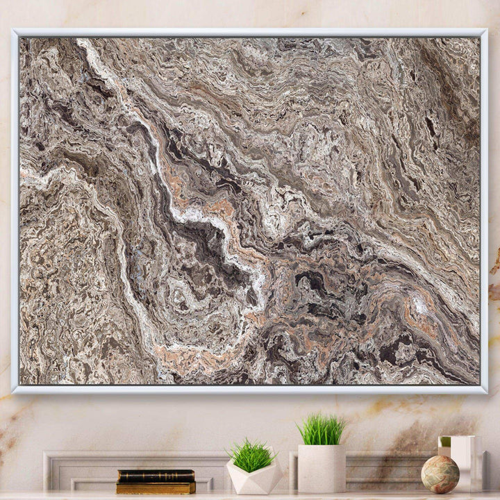 Onyx Travertine Tile - Mid-Century Modern Canvas Wall Art
