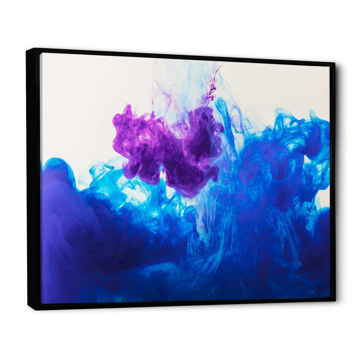 Blue and Purple Ink Composition - Mid-Century Modern Living Room Wall Decor