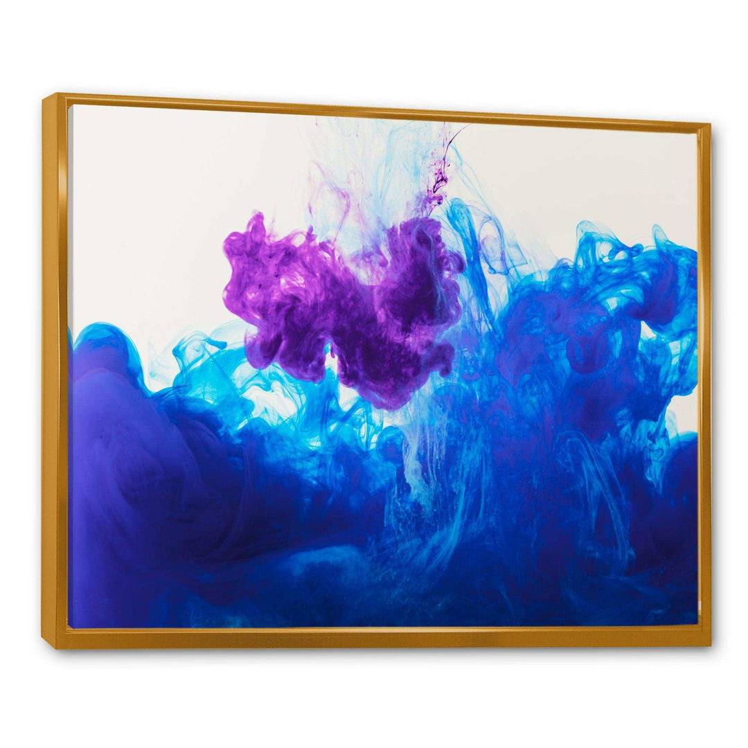 Blue and Purple Ink Composition - Mid-Century Modern Living Room Wall Decor