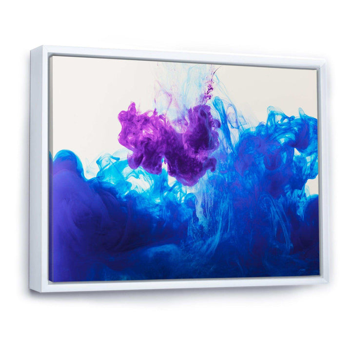 Blue and Purple Ink Composition - Mid-Century Modern Living Room Wall Decor