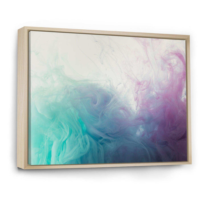 Cyan, Blue and Pink water in Ink Composition - Mid-Century Modern Canvas Wall Art