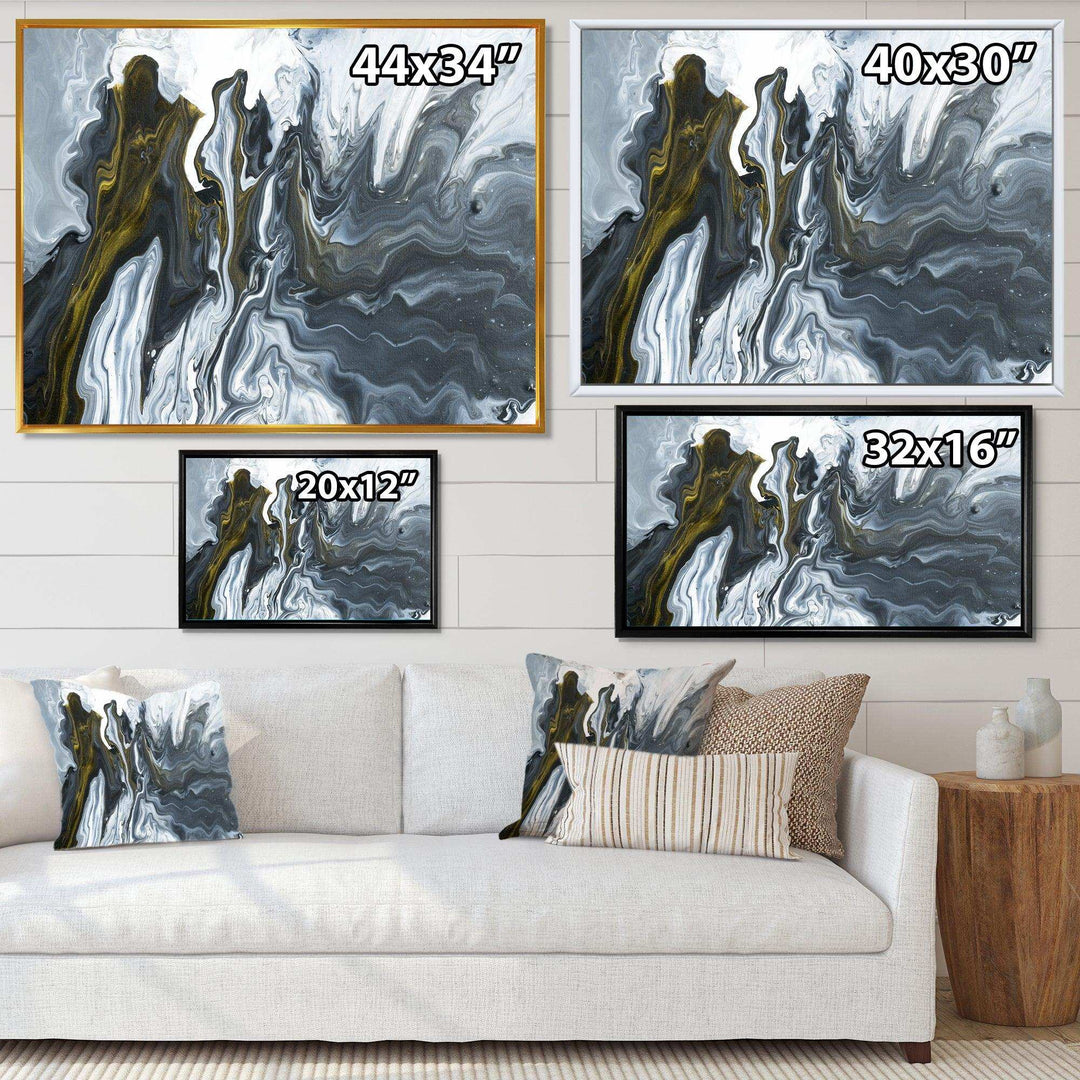 Grey, Yellow and White Marble Acrylic - Mid-Century Modern Wall Art Prints