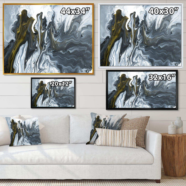 Grey, Yellow and White Marble Acrylic - Mid-Century Modern Wall Art Prints