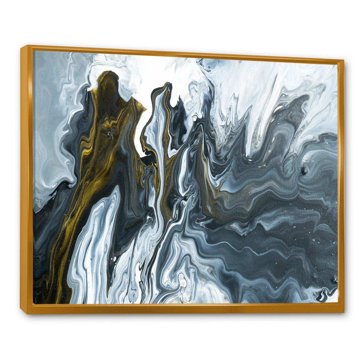 Grey, Yellow and White Marble Acrylic - Mid-Century Modern Wall Art Prints