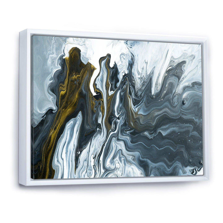 Grey, Yellow and White Marble Acrylic - Mid-Century Modern Wall Art Prints