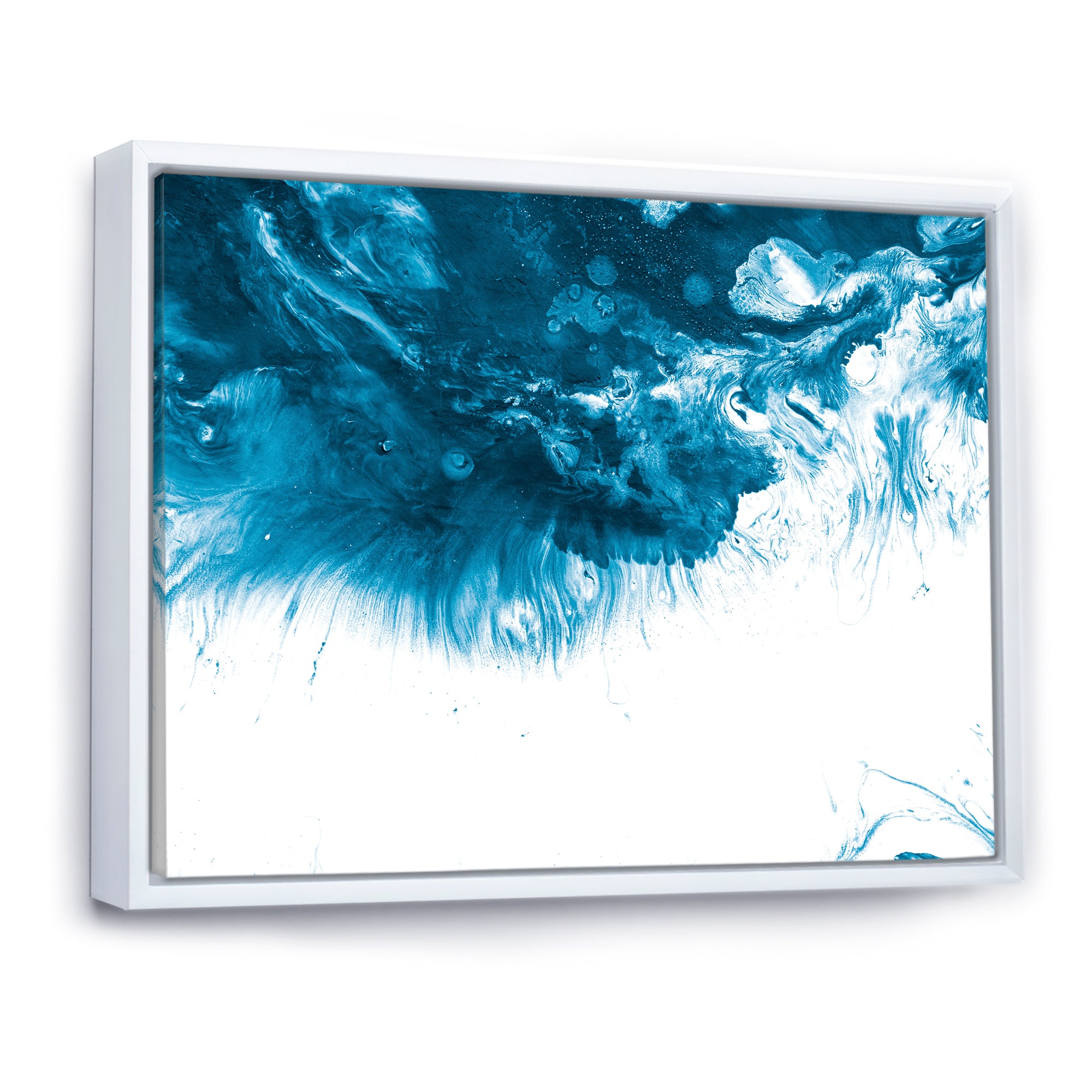 Blue and White Hand Painted Marble Acrylic