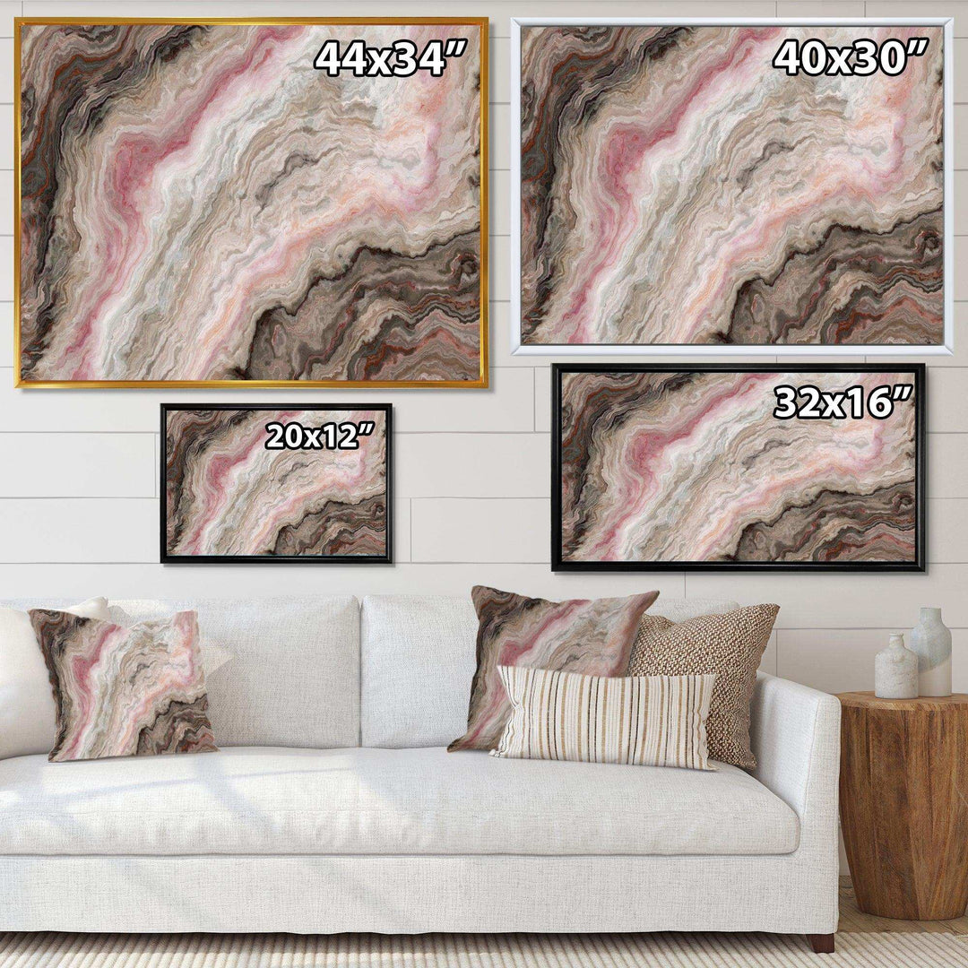 Grey Onyx with Rose Inclusions - Mid-Century Modern Living Room Wall Decor