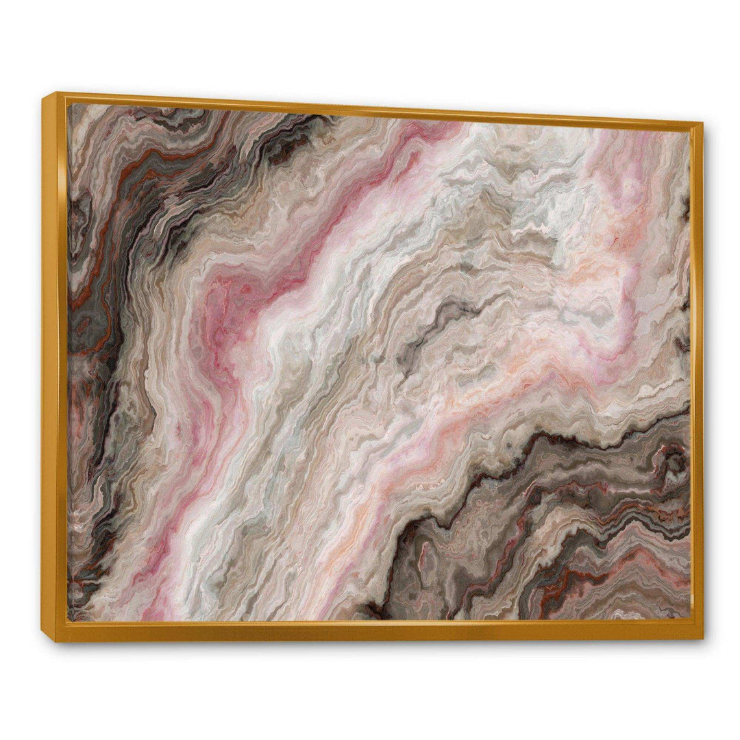 Grey Onyx with Rose Inclusions - Mid-Century Modern Living Room Wall Decor