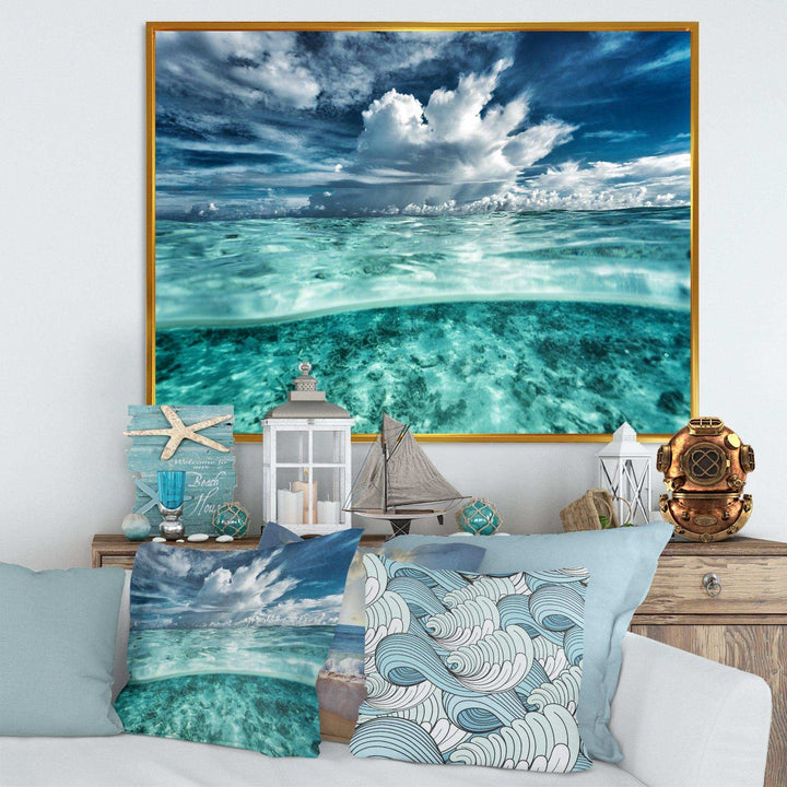 Amazing Underwater Seascape And Clouds