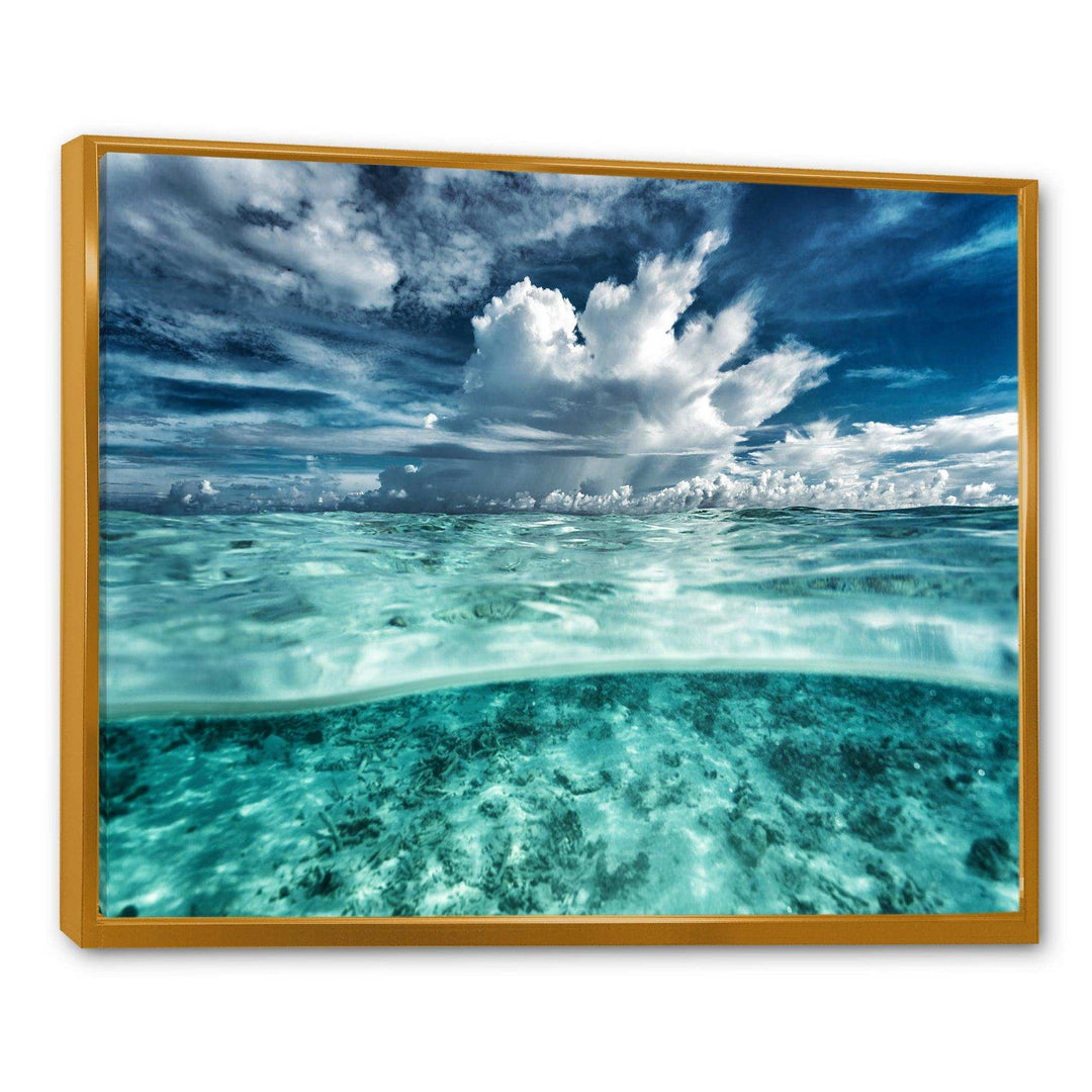 Amazing Underwater Seascape And Clouds