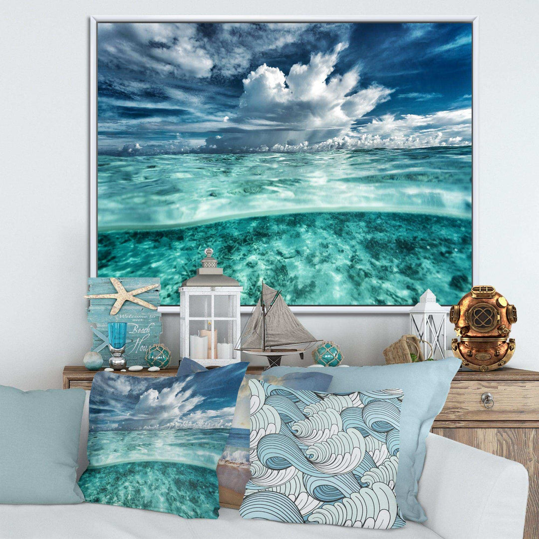 Amazing Underwater Seascape And Clouds