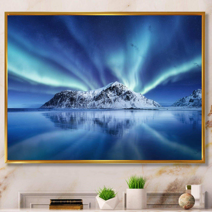 Aurora Borealis Reflection On The Water
