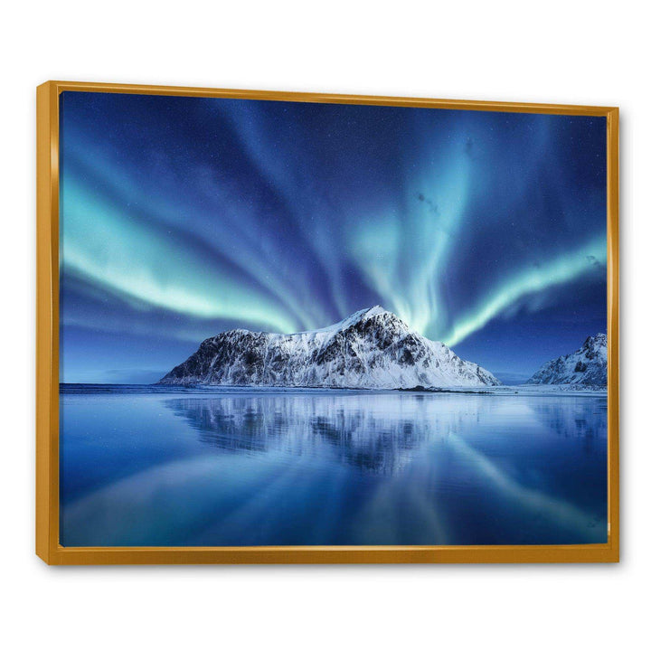 Aurora Borealis Reflection On The Water