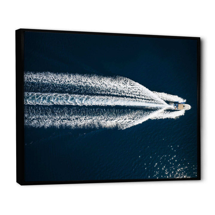 Aerial View Of Speed Boat In Mediterranean Sea