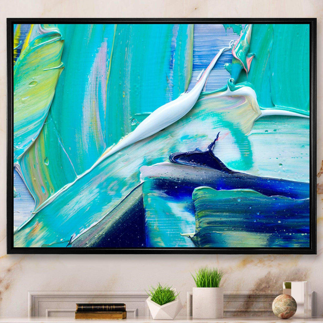 Oil On Canvas Textured Composition IX - Modern Canvas Wall Art
