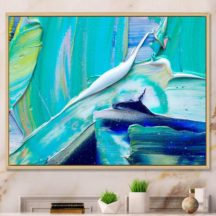 Oil On Canvas Textured Composition IX - Modern Canvas Wall Art