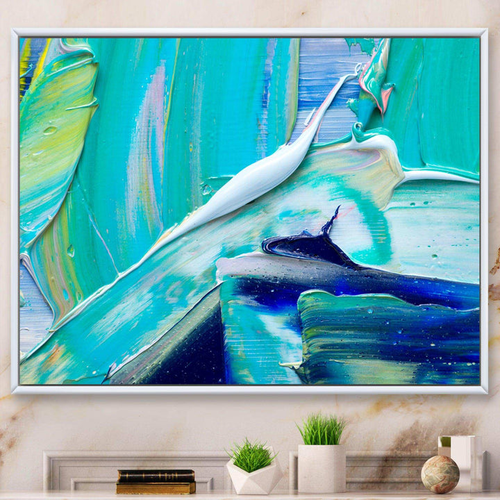 Oil On Canvas Textured Composition IX - Modern Canvas Wall Art