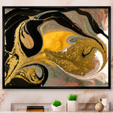 Gold And Black Marbled Rippled Texture I