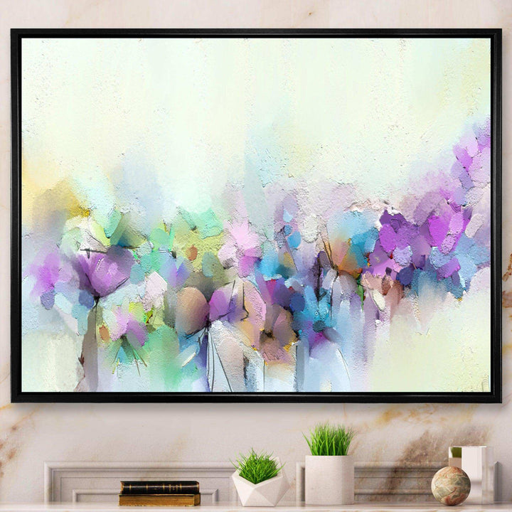 Yellow And Purple Spring Flowers - Traditional Canvas Wall Art