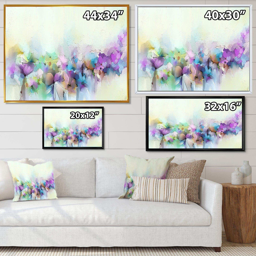 Yellow And Purple Spring Flowers - Traditional Canvas Wall Art