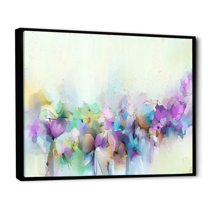 Yellow And Purple Spring Flowers - Traditional Canvas Wall Art