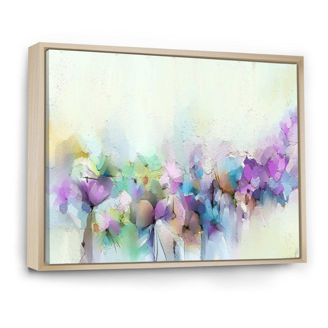 Yellow And Purple Spring Flowers - Traditional Canvas Wall Art