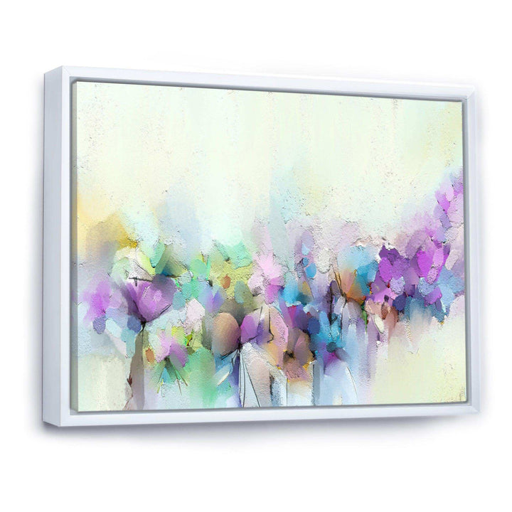 Yellow And Purple Spring Flowers - Traditional Canvas Wall Art