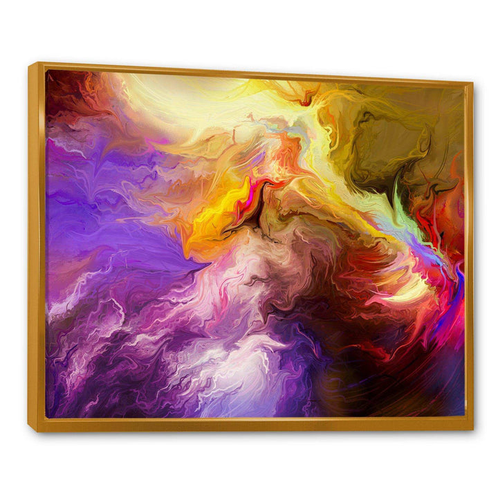Oil Painted Purple And Yellow Clouds - Modern Wall Art Prints