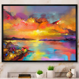 Sunset Painting With Colorful Reflections I