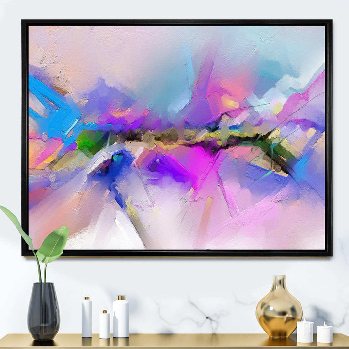 Black River On Purple And Blue Landscape - Modern Canvas Wall Art