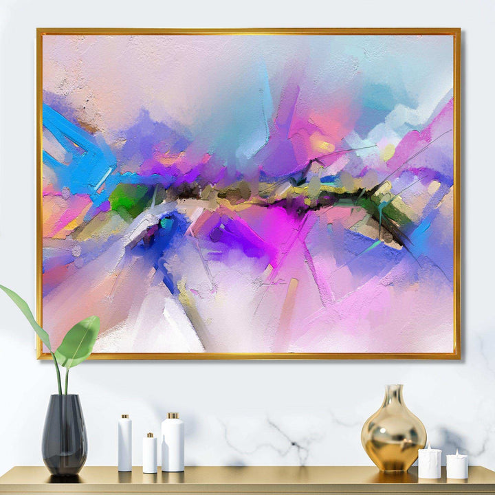 Black River On Purple And Blue Landscape - Modern Canvas Wall Art