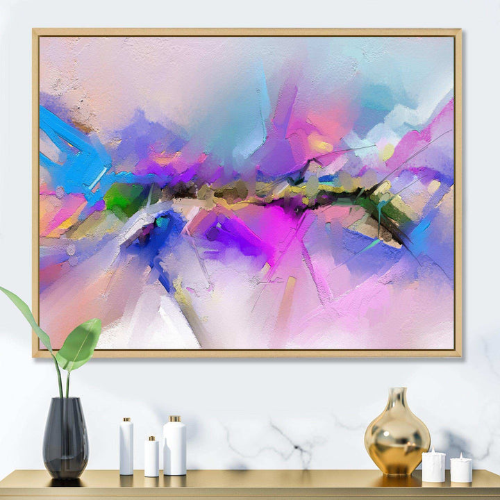 Black River On Purple And Blue Landscape - Modern Canvas Wall Art