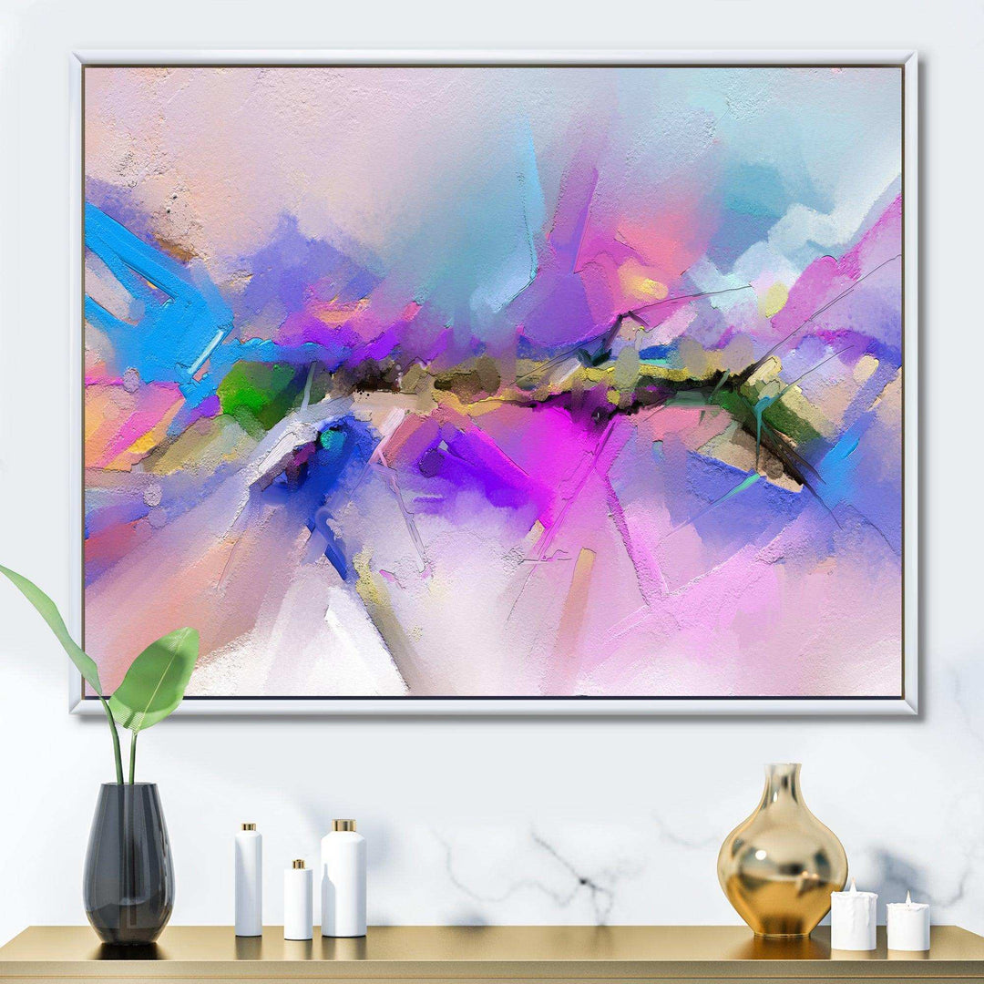 Black River On Purple And Blue Landscape - Modern Canvas Wall Art